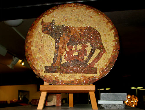 Мозаичный элемент Римская волчица