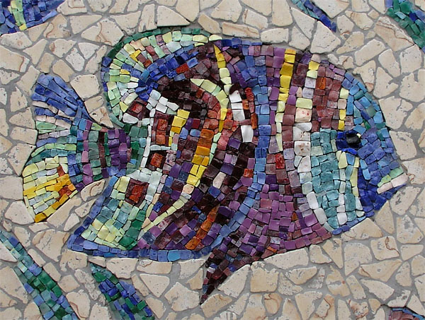 Мозаика - панно Рыбы - камень, плитка, смальта