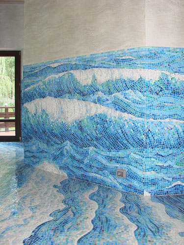 Бассейн Волна - мозаичная отделка из смальты