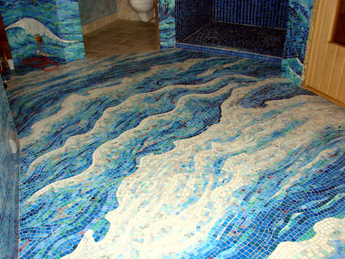 Бассейн Волна - мозаичный пол из смальты